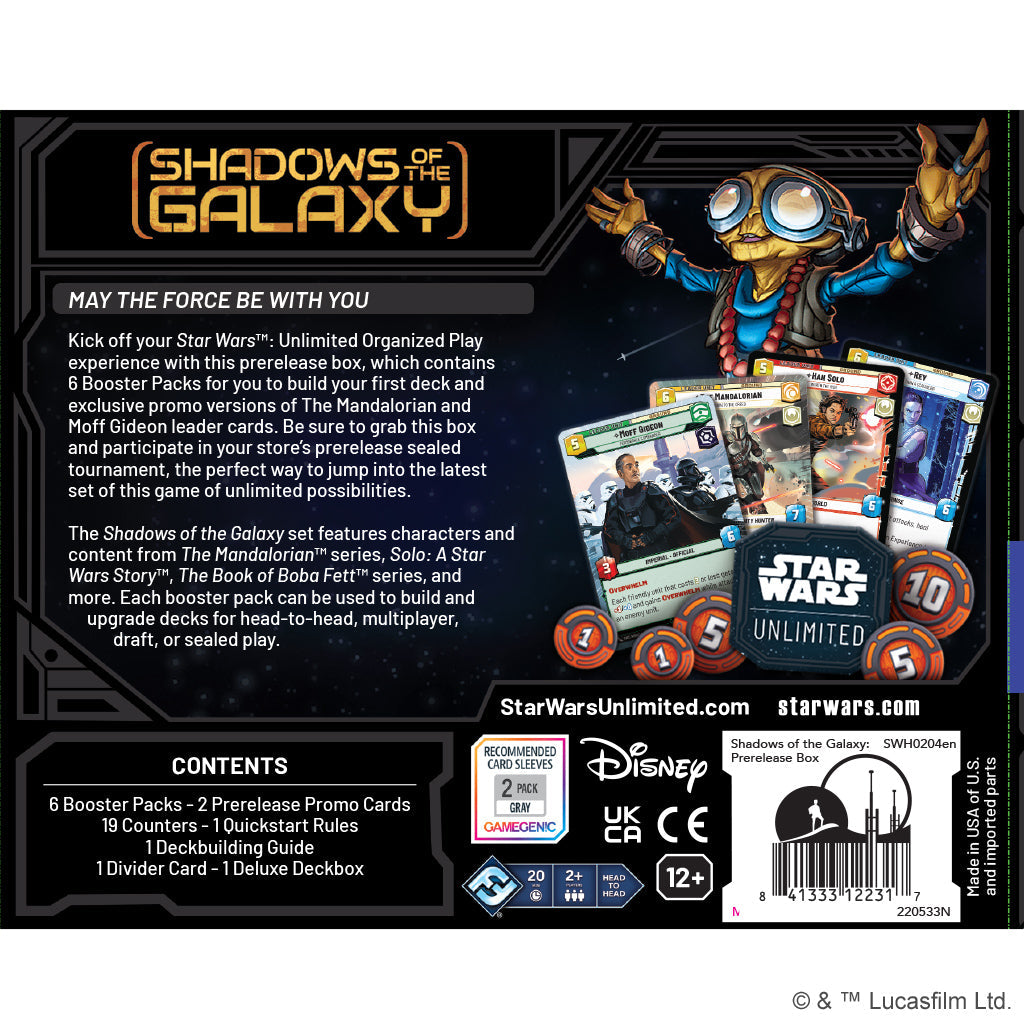 Star Wars: Unlimited - Shadows of the Galaxy Prerelease Box