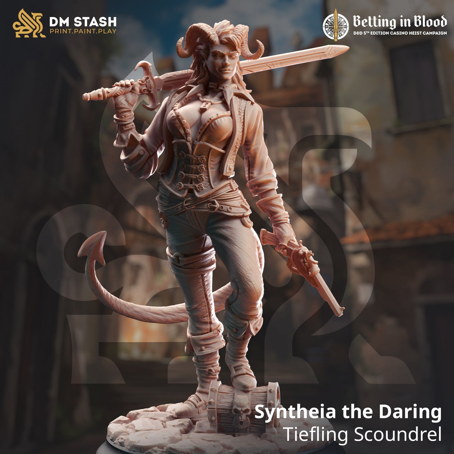 Syntheia the Daring (Female Tiefling Rogue Scoundrel) - Golden Apple Comics