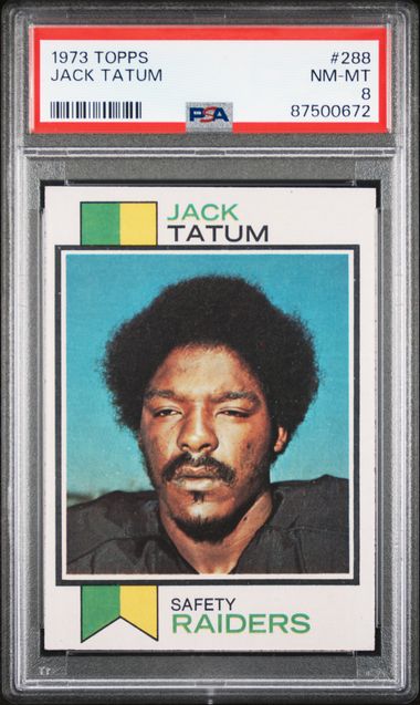 Graded 1973 Topps Jack Tatum #288 Rookie RC Football Card PSA 8 NM-MT