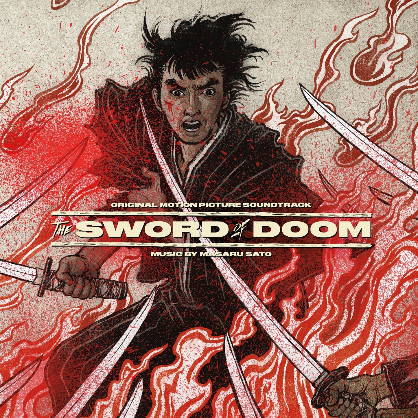Masaru Sato The Sword of Doom OST (Black, Bone and Blood Swirl, Insert) [Vinyl]