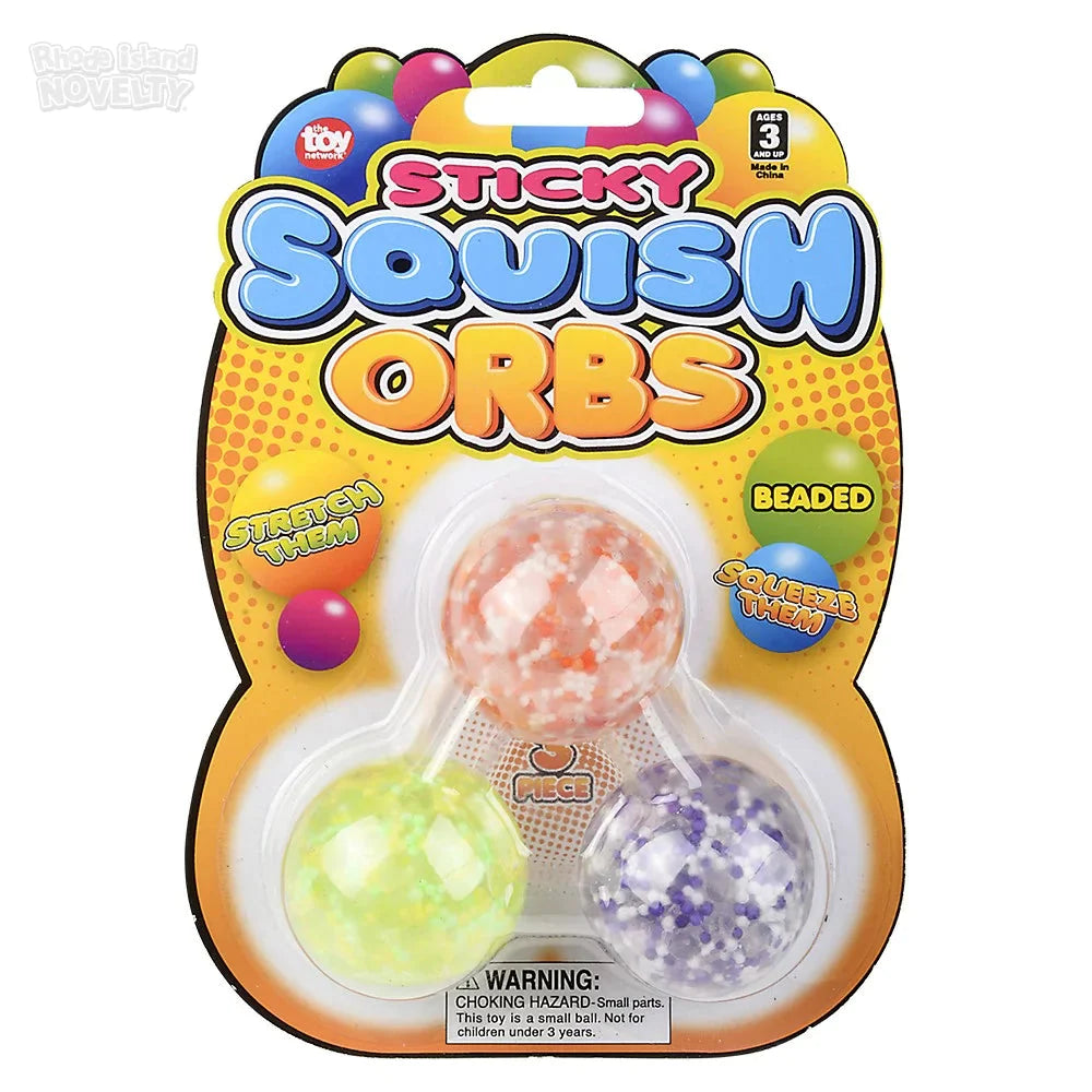 1.6" Squish Sticky Beaded Orbs 3 Pack