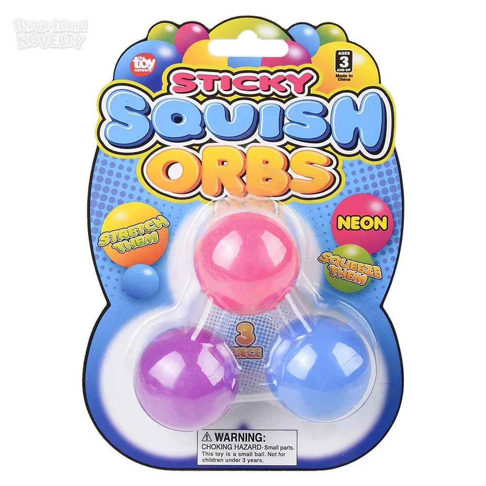 1.6" Squish Sticky Neon Orbs 3 Pack