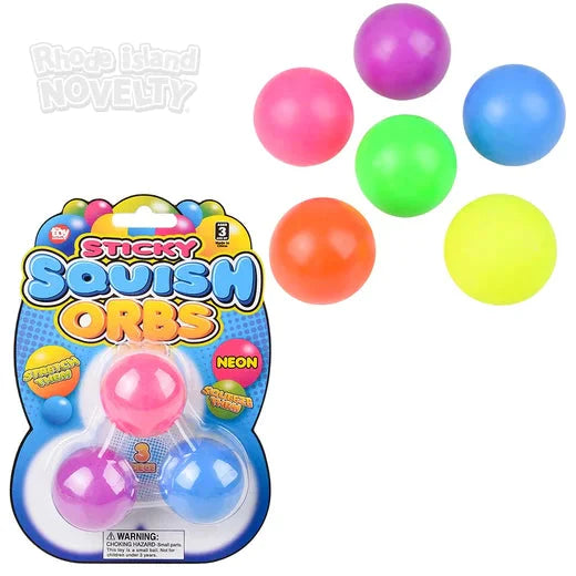 1.6" Squish Sticky Neon Orbs 3 Pack