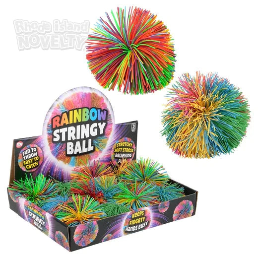 3.5" Rainbow Stringy Ball097138922182