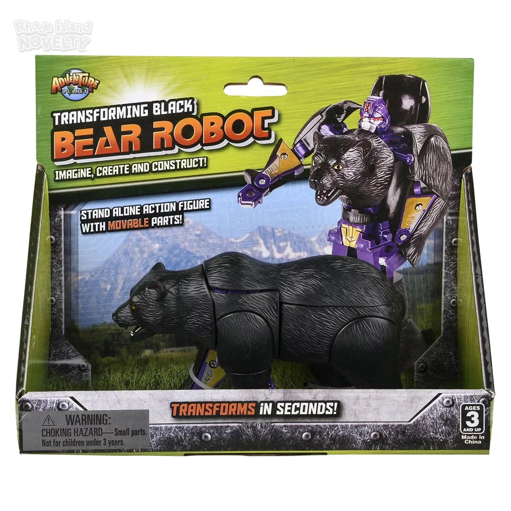 5" Black Bear Transforming Robot Action Figure