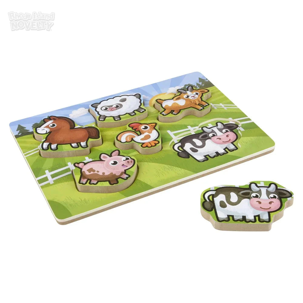 6 Piece Chunky Farm Theme Wooden Puzzle