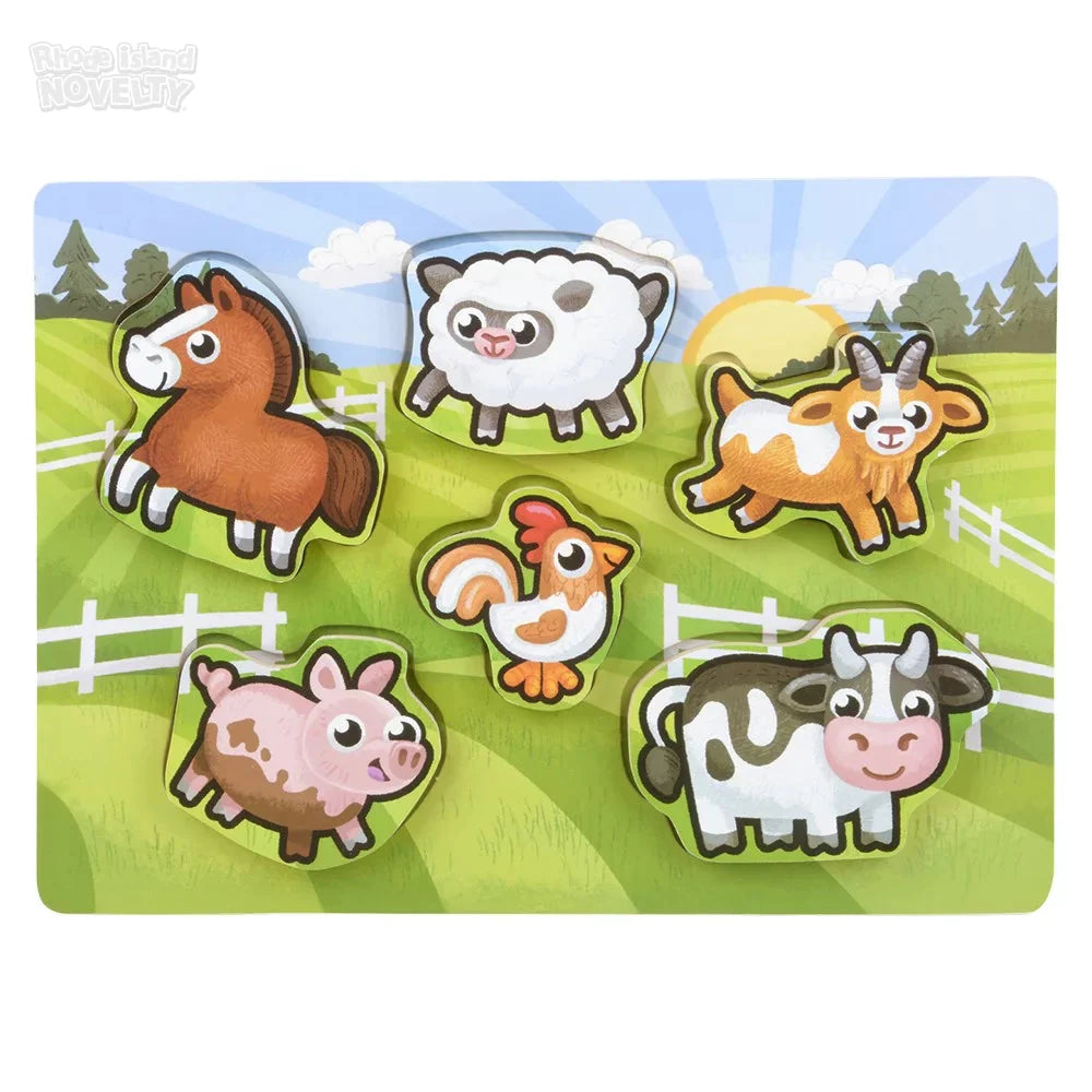 6 Piece Chunky Farm Theme Wooden Puzzle