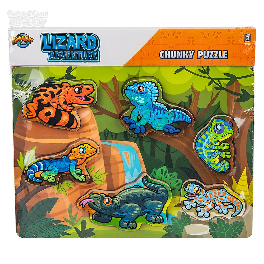 6 Piece Chunky Lizard Theme Wooden Puzzle