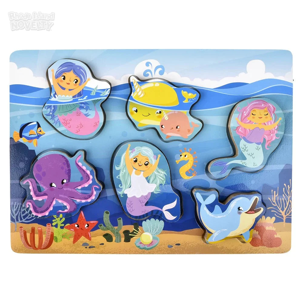 6 Piece Chunky Mermaid Wooden Puzzle