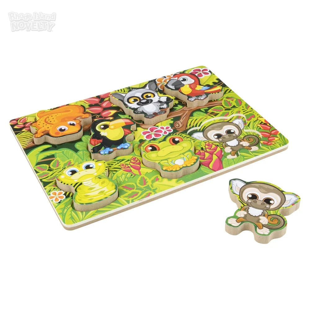 7 Piece Chunky Rainforest Wooden Puzzle