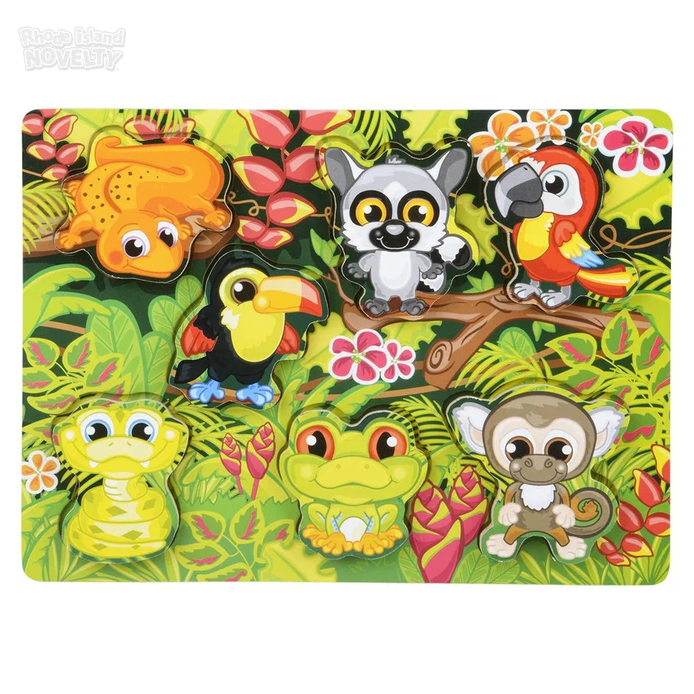 7 Piece Chunky Rainforest Wooden Puzzle