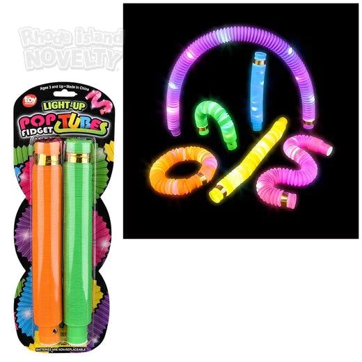 8" Light-Up Pop Fidget Tube-Carded