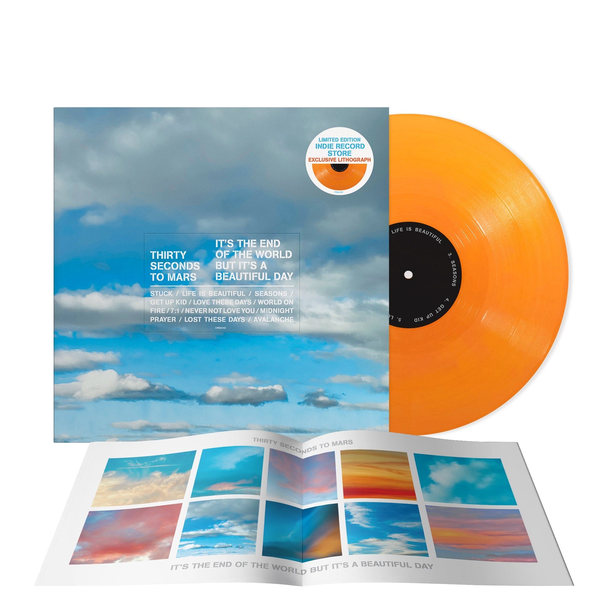 Thirty Seconds To Mars It's The End Of The World But It's A Beautiful Day [Tangerine LP] [Alternate Cover] [Vinyl] - Golden Apple Comics