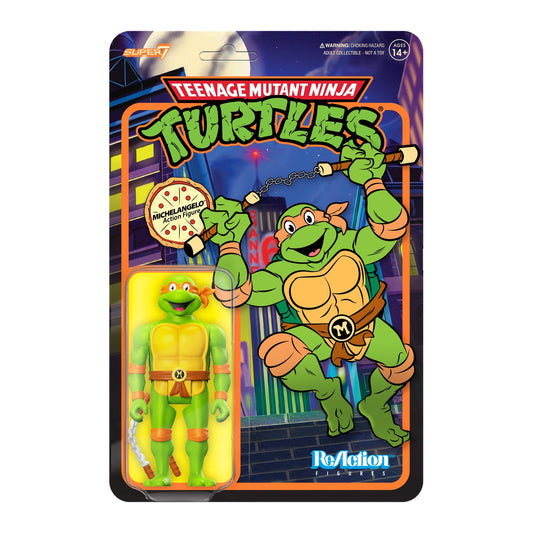 Super7 x Teenage Mutant Ninja Turtles - Michelangelo  Toon Wave 7 ReAction Figure TMNT