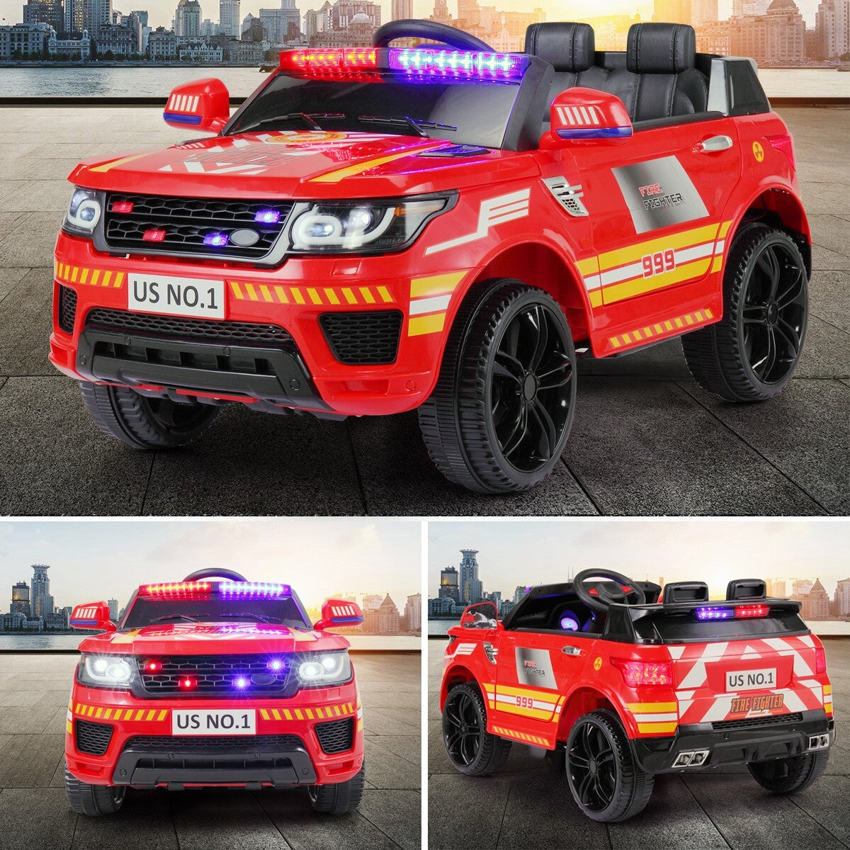 12V Kids Electric Police Ride-On Car with Remote Control and Siren