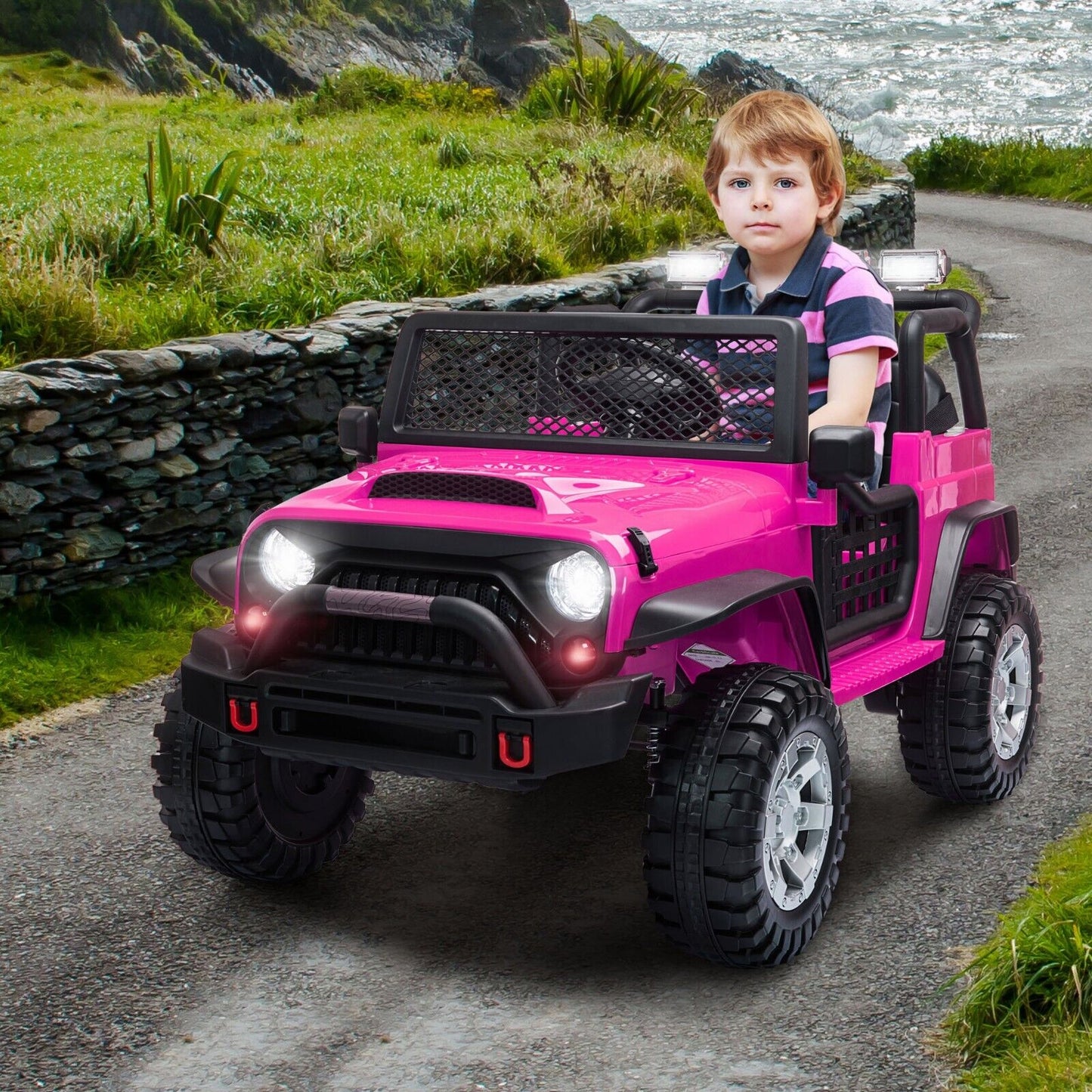 TOBBI 12V Electric Ride-On Truck with Remote Control for Kids