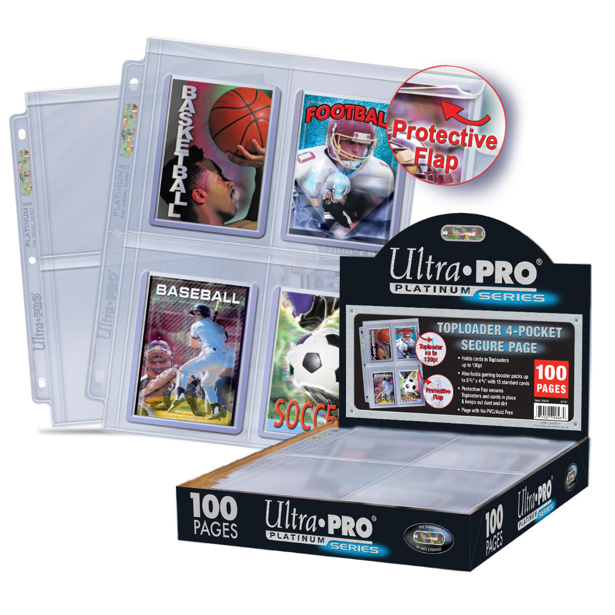 Premium Series 4-Pocket Secure Pages (100ct) for TOPLOADER® Sleeves
