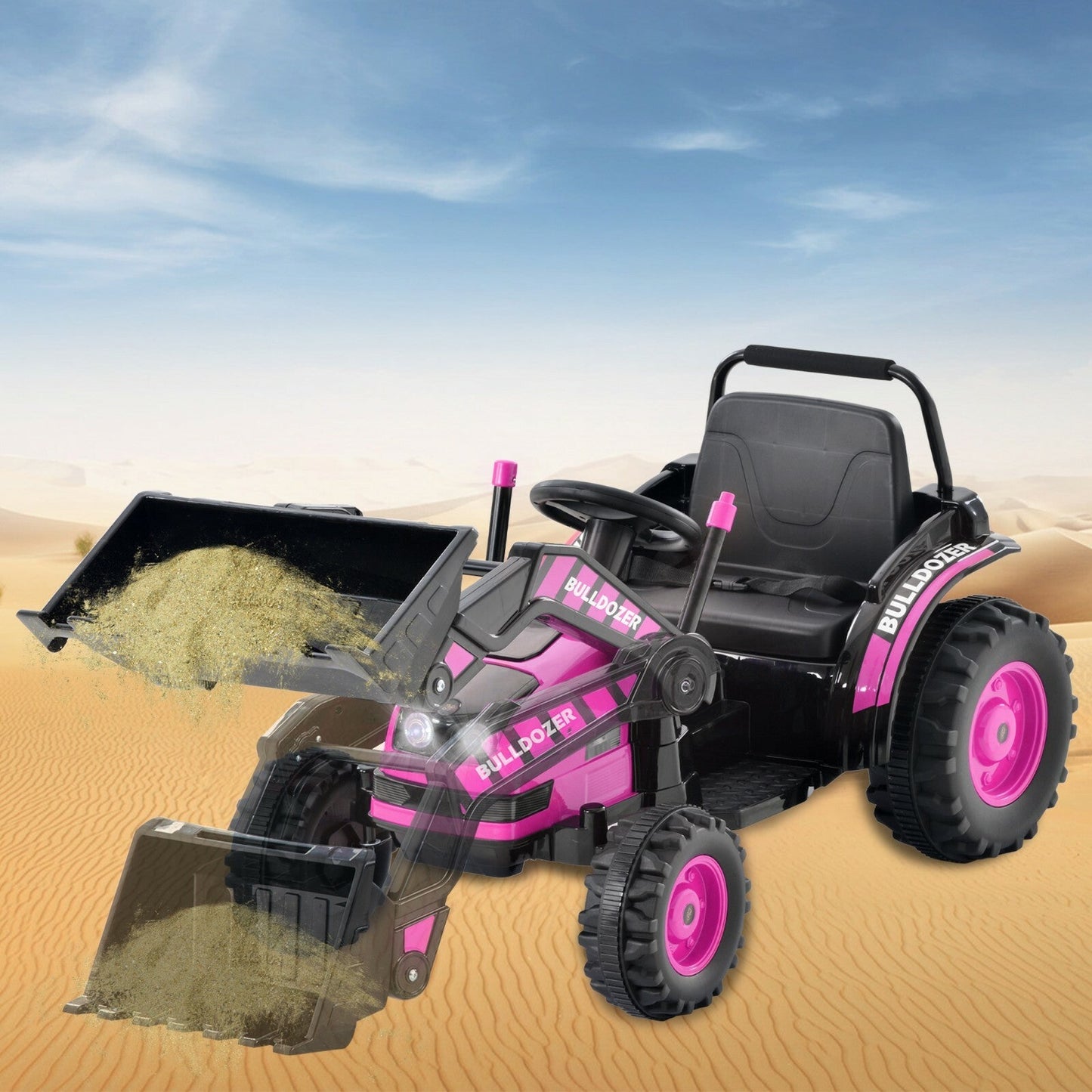 Toddler Ride-On Bulldozer Construction Vehicle Toy for Kids