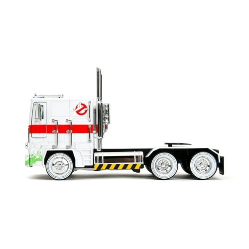 Transformers G1 Optimus Prime Big Rig with Ghostbusters Ecto-1 Graphics 1:24 Scale Die-Cast Metal Vehicle - Golden Apple Comics