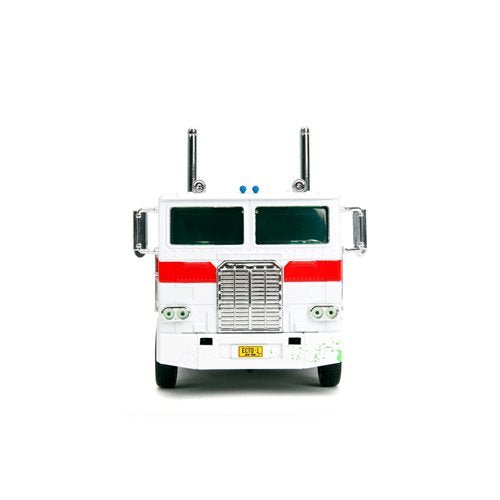 Transformers G1 Optimus Prime Big Rig with Ghostbusters Ecto-1 Graphics 1:24 Scale Die-Cast Metal Vehicle - Golden Apple Comics