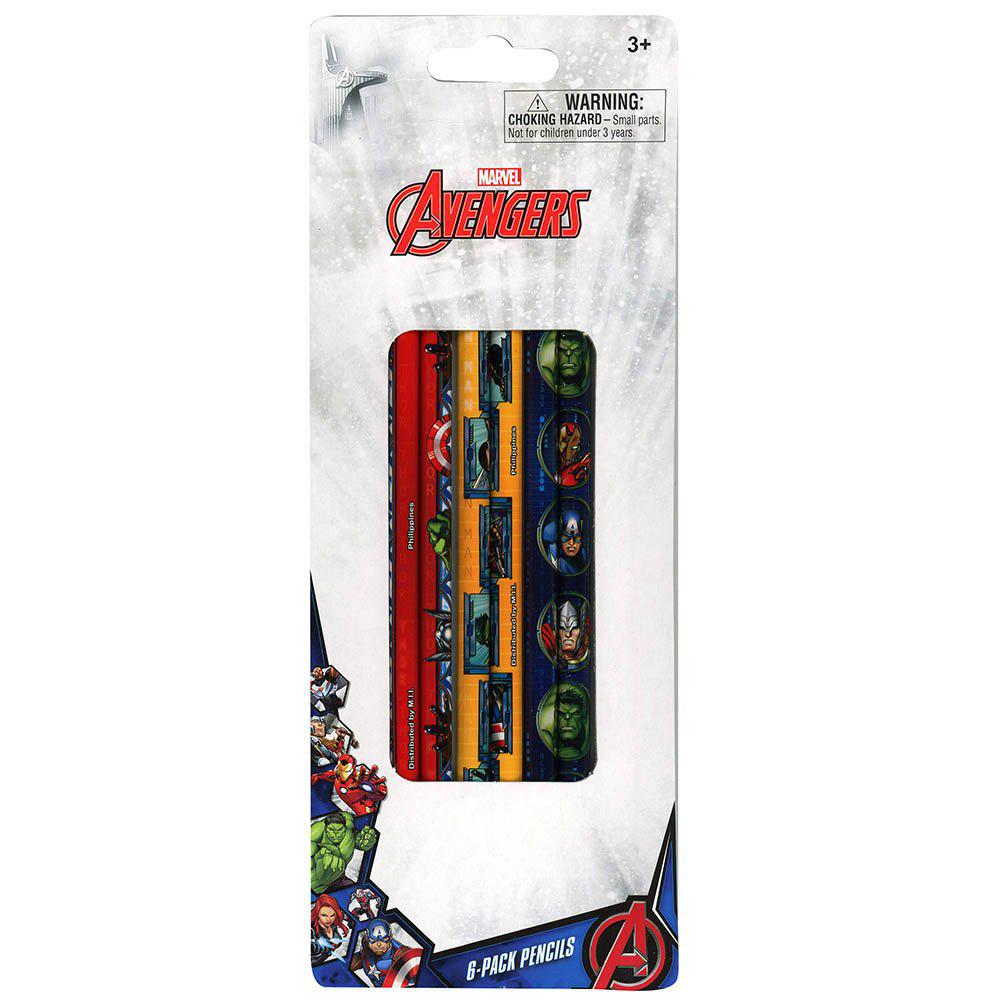 Avengers 6 Pack Pencil on blister card