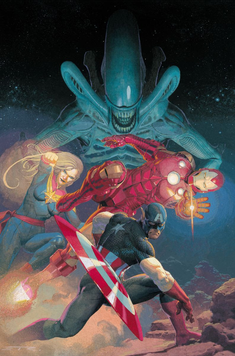 Aliens Vs. Avengers #1 2nd Print B 1:25 Esad Ribic Virgin Variant (10/16/2024) Marvel