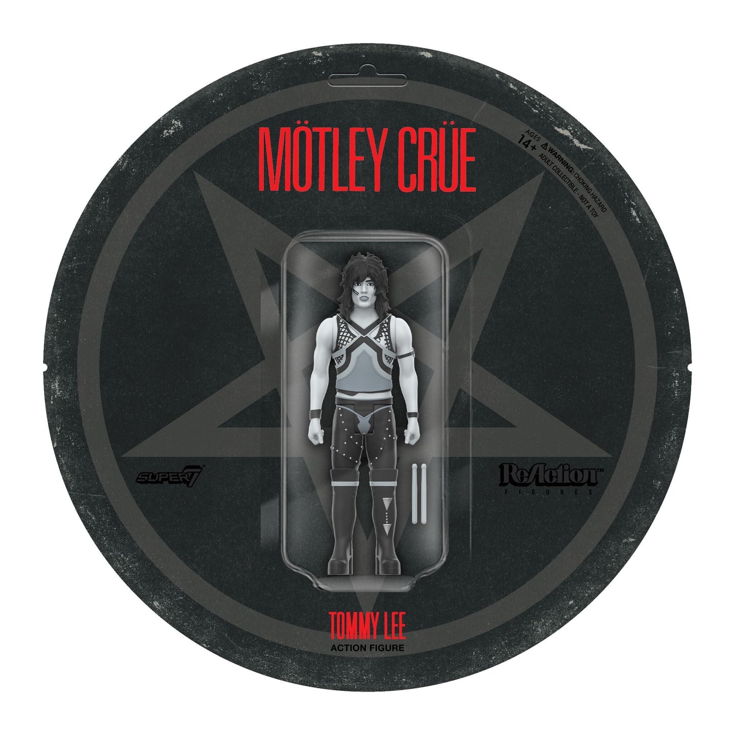 Super7 x Mötley Crüe - Tommy Lee (Shout At The Devil B&W)  ReAction Figure