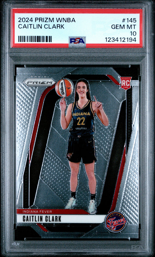 Graded 2024 Panini Prizm Caitlin Clark #145 Rookie RC Basketball Card PSA 10 Gem Mint