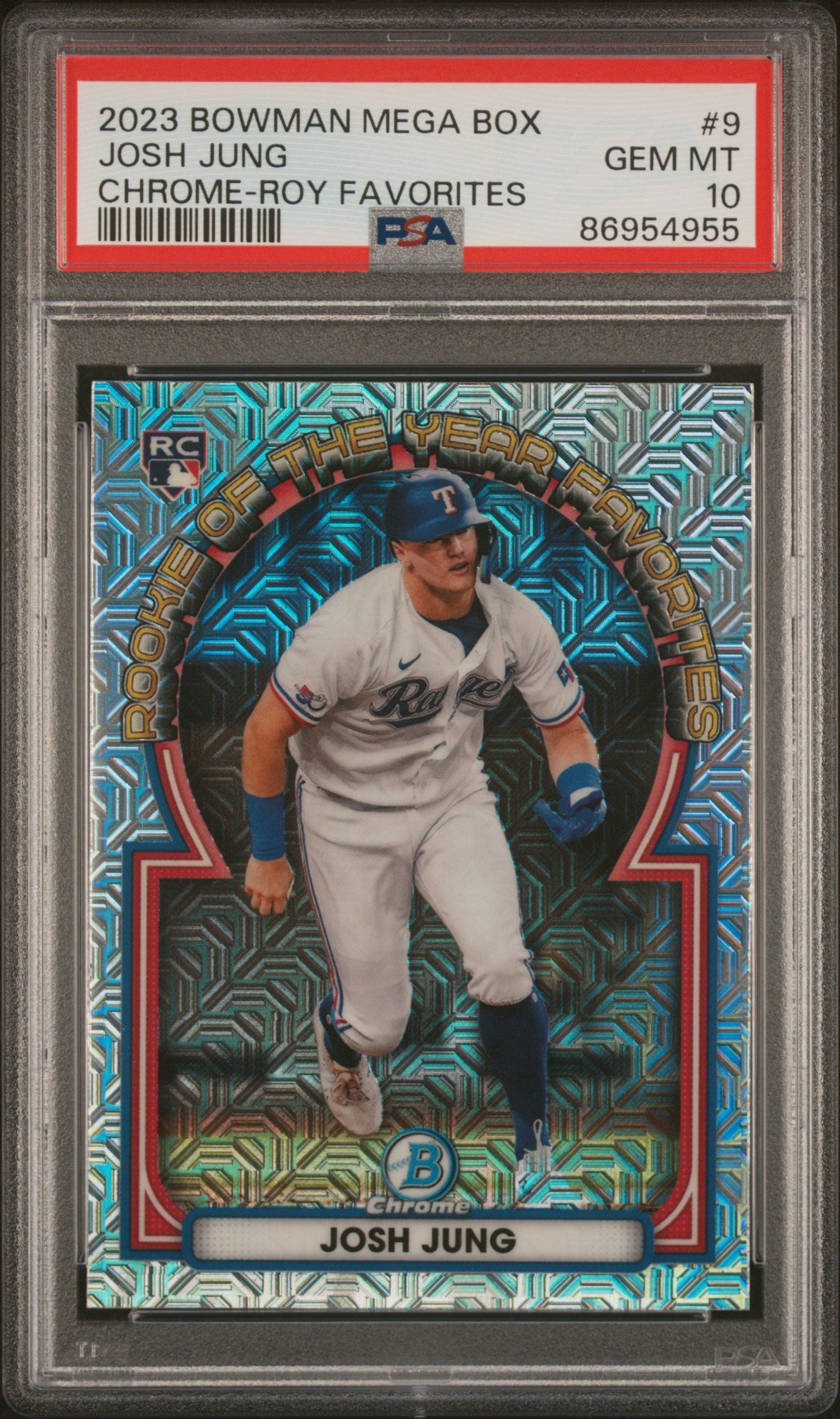 Graded 2023 Topps Bowman M/B Josh Jung #9 Chrome ROY Favorites Rookie RC Baseball Card PSA 10 Gem Mint - Golden Apple Comics
