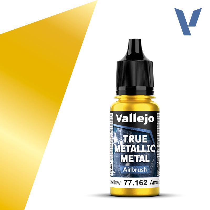 Vallejo True Metallic Metal: Radiant Yellow - Airbrush (18 ml) - Golden Apple Comics