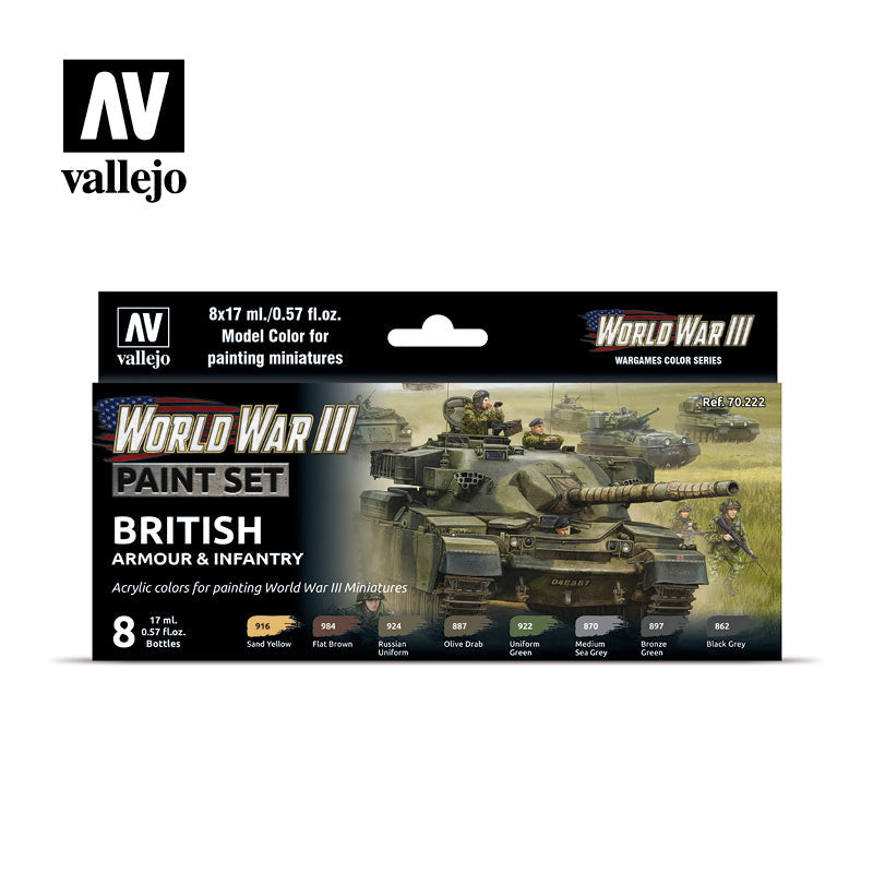 Model Color: WWIII Paint Set - British Armour & Infantry - Golden Apple Comics