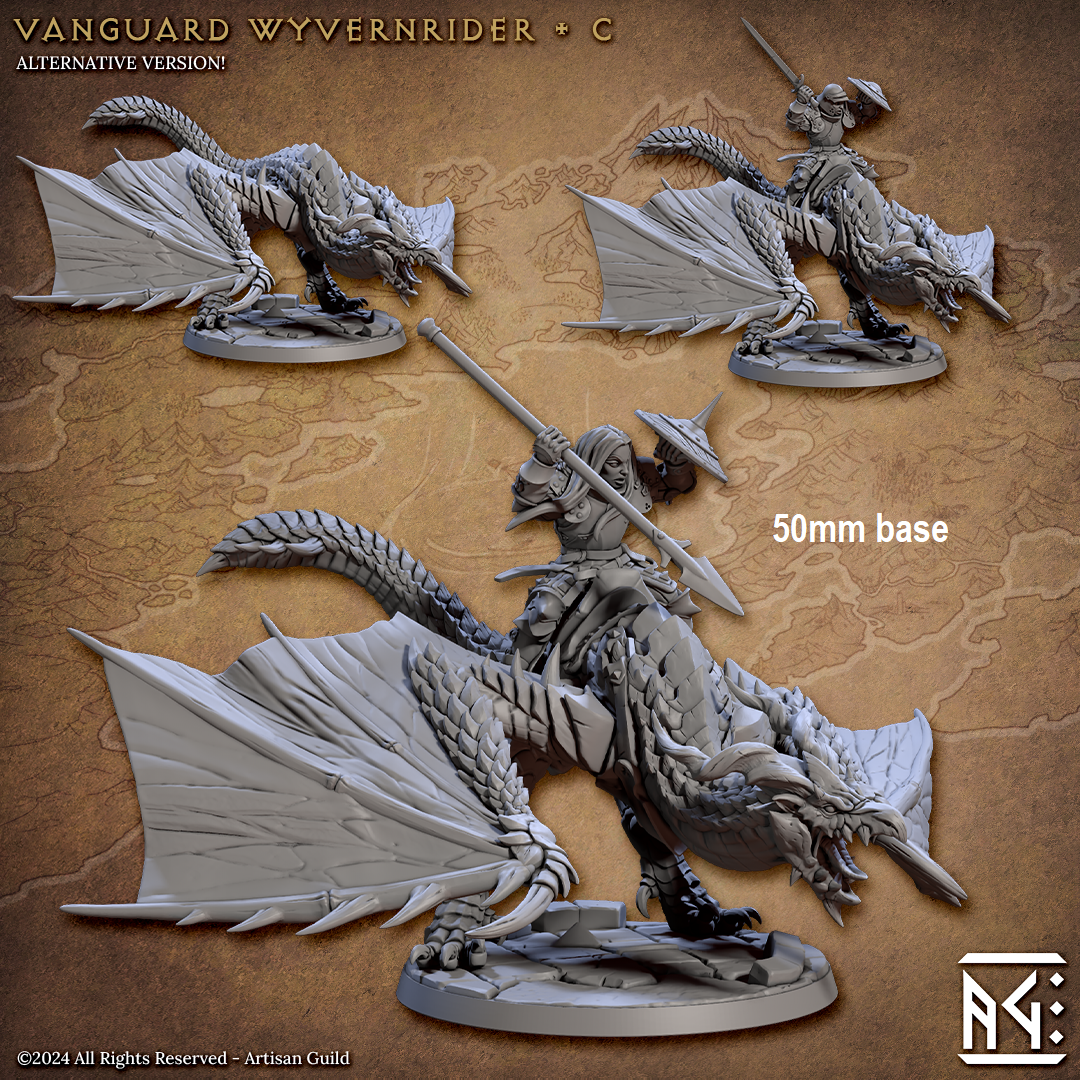 Vanguard Wyvernrider: Base Sculpt C (Mounted Female Human Fighter) - Golden Apple Comics