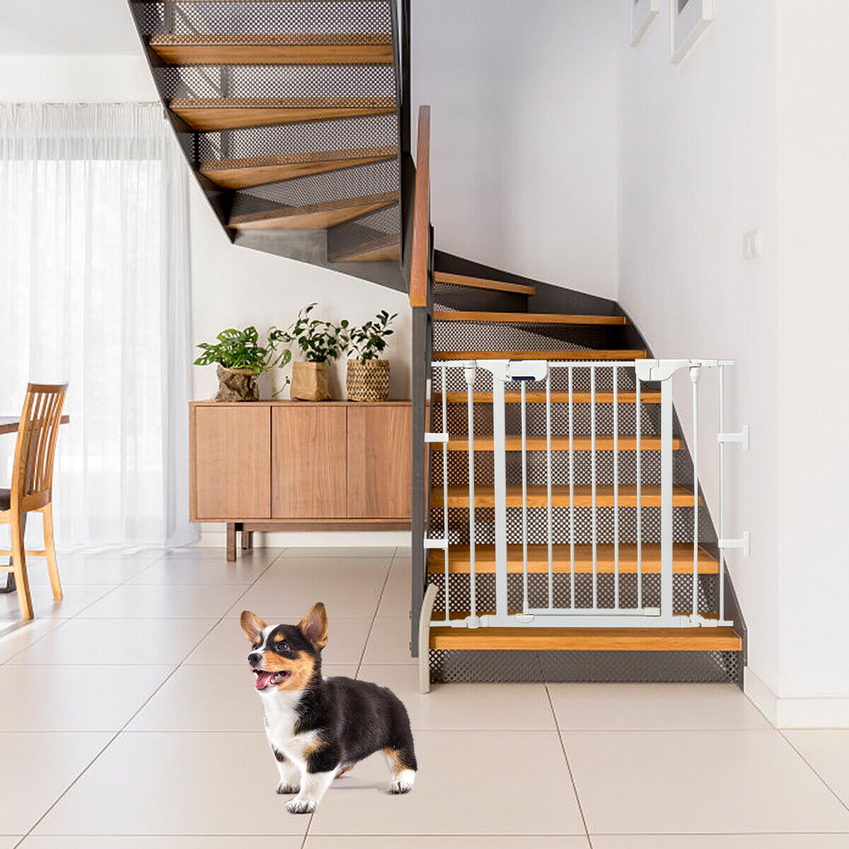 Versatile 8-Panel Metal Play Yard and Pet Barrier with Adjustable Wall Mount