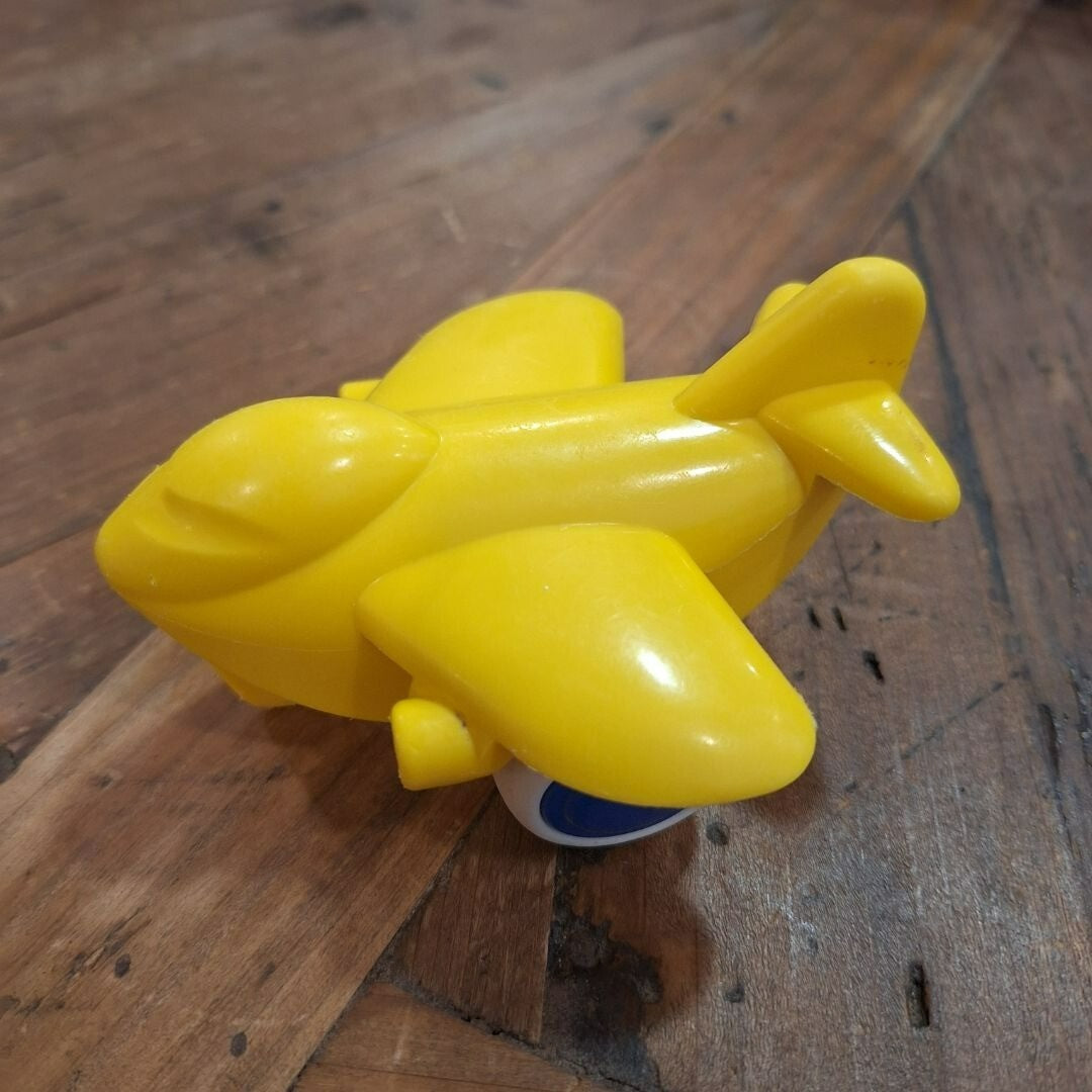 Jumbo Yellow Toddler Play Plane with Rubber Wheels Air Vehicle Toy