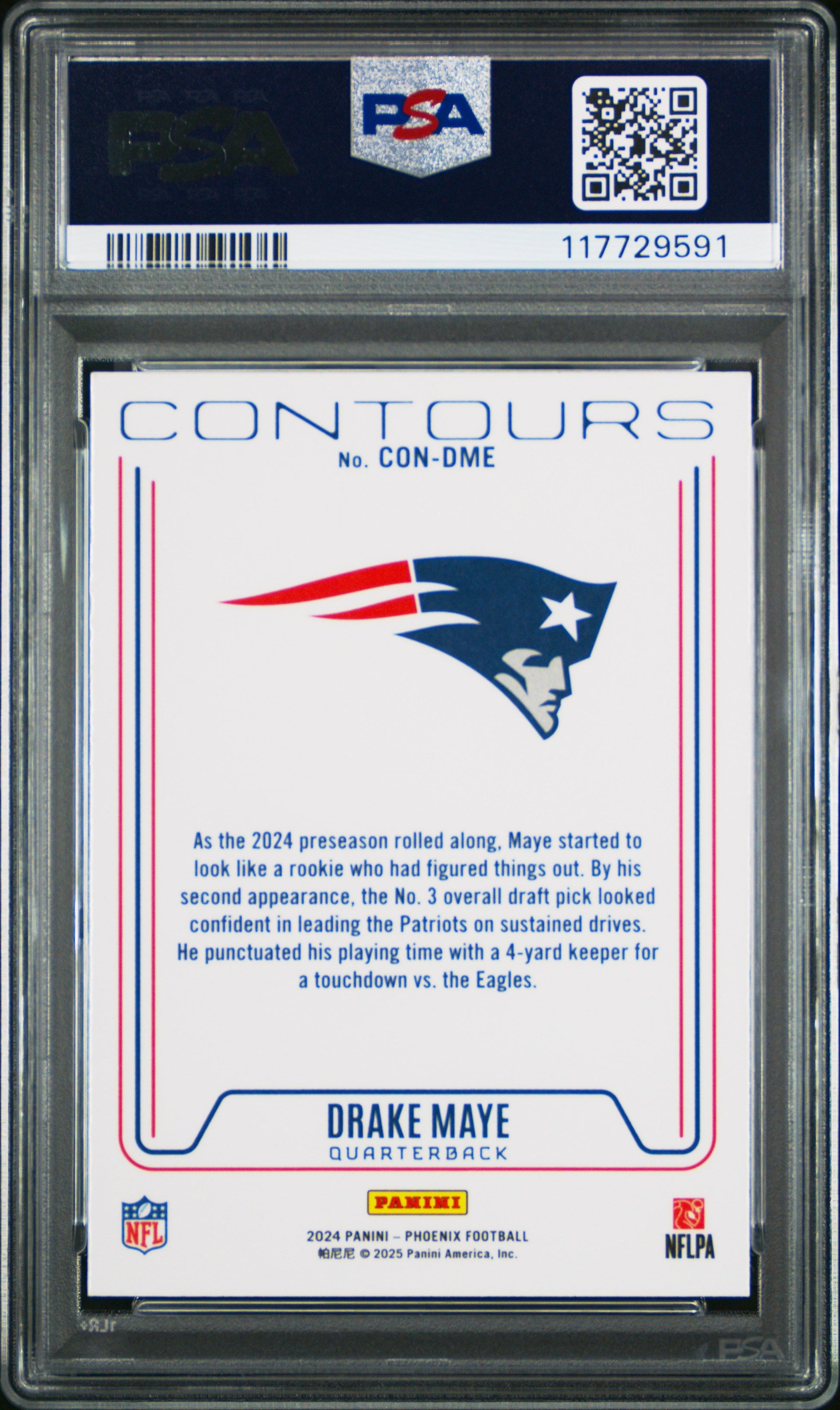 Graded 2024 Panini Phoenix Drake Maye #CONDME Contours Rookie RC Football Card PSA 10 Gem Mint - Golden Apple Comics