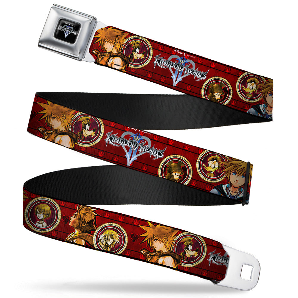 KINGDOM HEARTS Logo Full Color Black Silver Blue Fade Seatbelt Belt - KINGDOM HEARTS Sora Poses/Friend Cameos Webbing