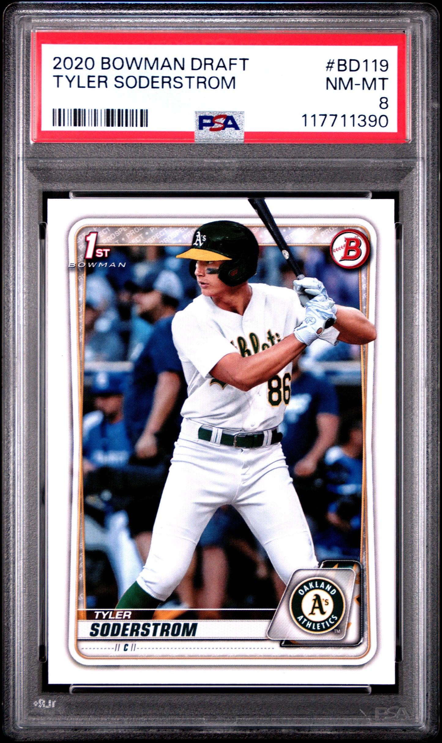Graded 2020 Topps Bowman Draft Tyler Soderstrom #BD119 Rookie RC Baseball Card PSA 8 Near Mint