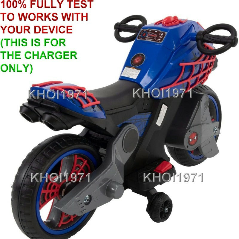 AC Wall Charger Adapter for Marvel Spider-Man Ride-On Motorcycle Model 17169