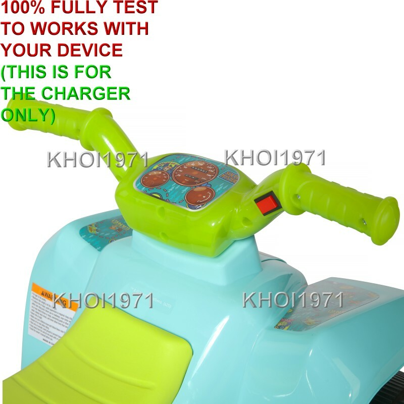 AC Charger Adapter for 6V Battery Dynacraft Scooby Doo Quad Ride-On