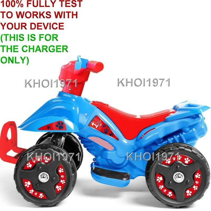 AC Wall Charger Adapter for 6V Battery Compatible with Green and Black ATV Ride-On Quad KL 40050C