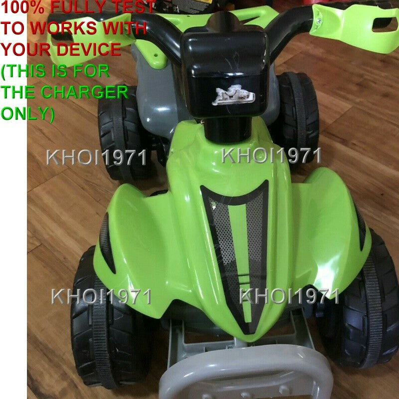 AC Wall Charger Adapter for 6V Battery Compatible with Green and Black ATV Ride-On Quad KL 40050C