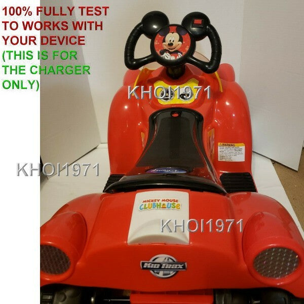AC Wall Charger Adapter for KT1122WM Kid Trax Mickey Mouse Hot Rod Ride-On Toy