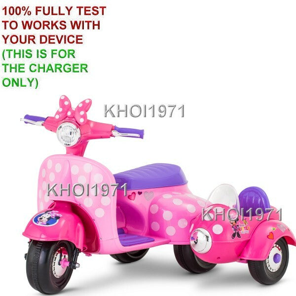 AC Wall Charger Adapter for KT1464WM Kid Trax Minnie Mouse Scooter Side Car Ride-On