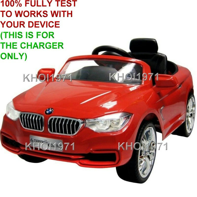 AC Wall Charger Adapter for 12V Battery Ride-On Cars Compatible with BMW 4 Series Coupe in Red, White, and Black