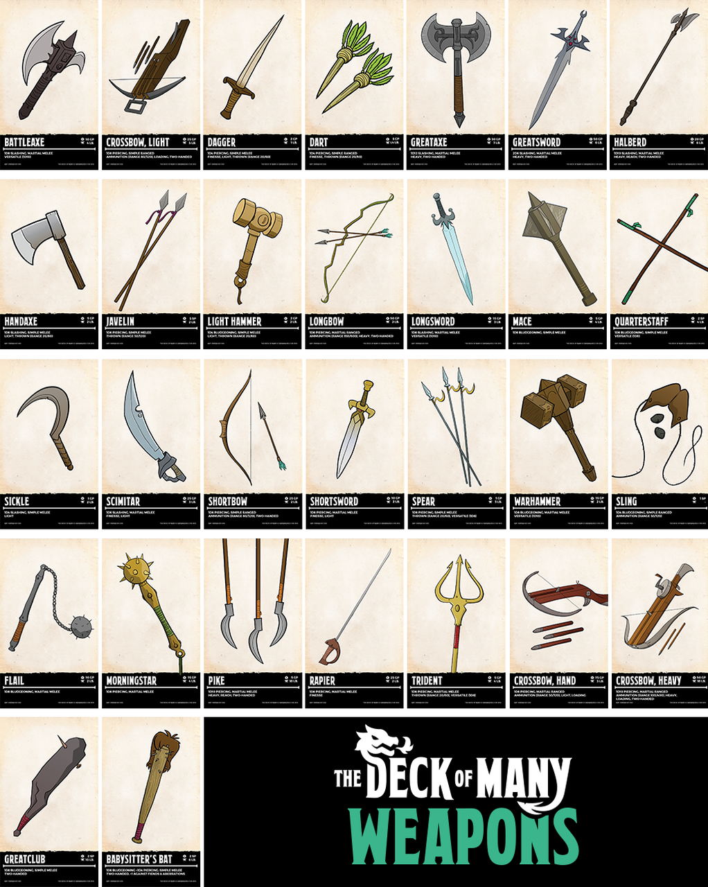 The Deck of Many: Weapons