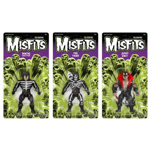 Super7 x Misfits - Skeleton Danzig, Jerry Only, The Fiend 5.5" 3x Action Figure Set