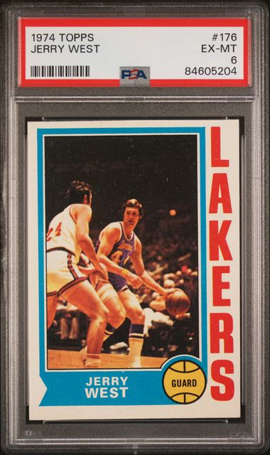 Graded 1974 Topps Jerry West #176 Basketball Card PSA 6 EX-MT