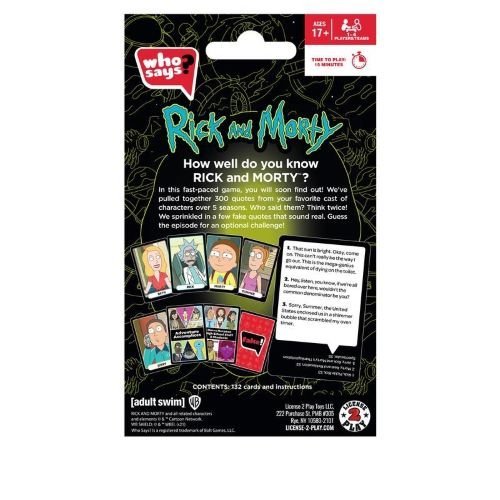Who Says? Card Game Rick and Morty Edition - Golden Apple Comics