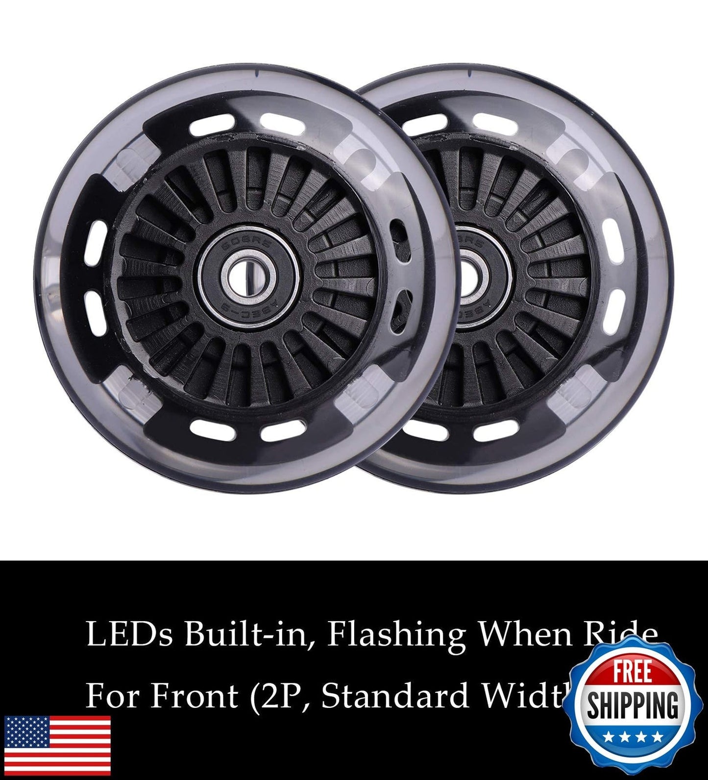 Polyurethane Front Replacement Wheels Set with Illuminated Lights for Wiggle Car Swing Car