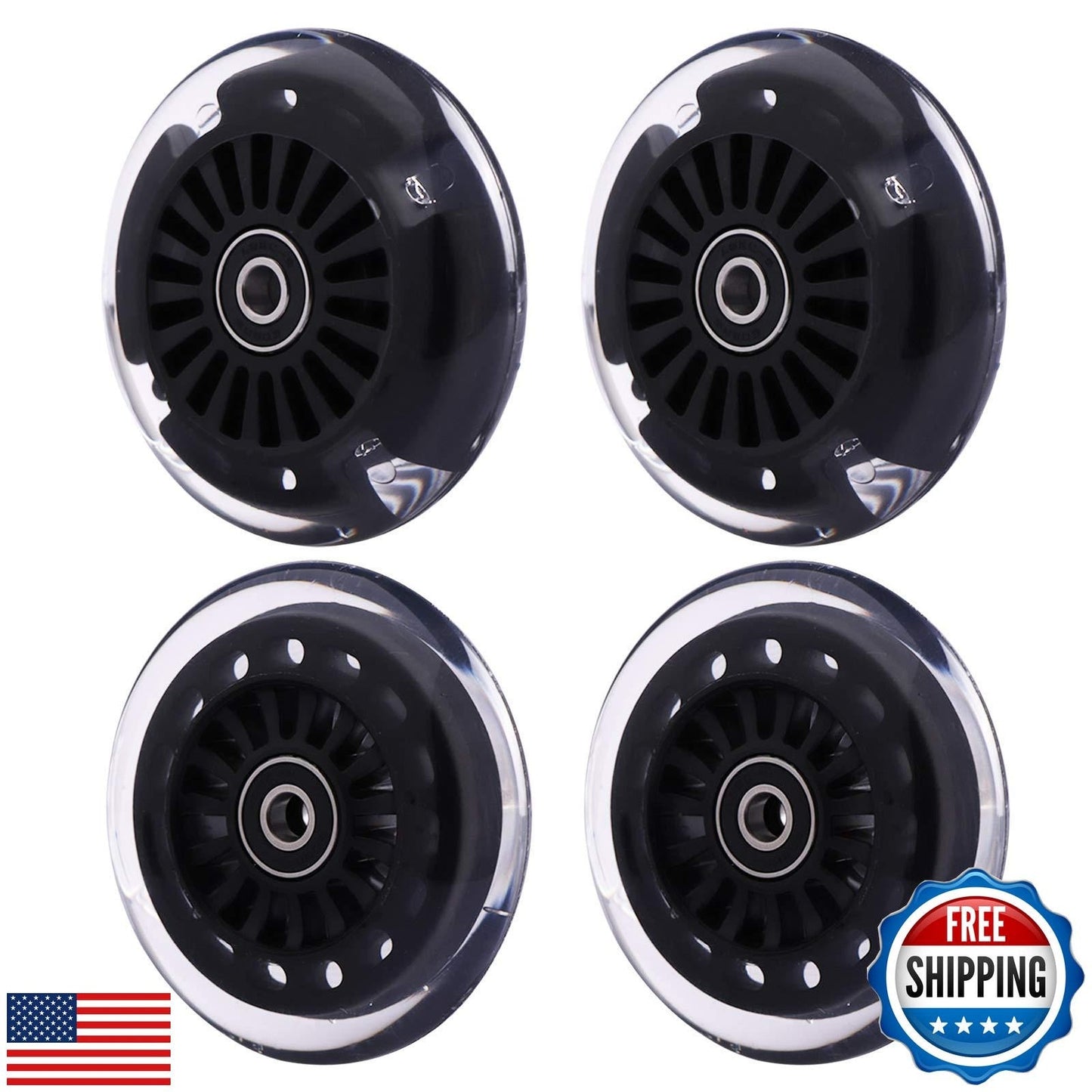 Polyurethane Front Replacement Wheels Set with Illuminated Lights for Wiggle Car Swing Car